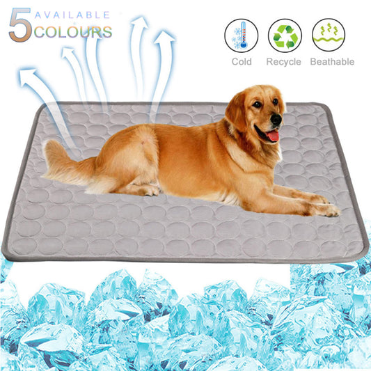 Dog Summer Cooling Mat 3 Size Pet Ice Pad Cool Cold Silk Moisture-Proof Cooler Sofa Mats Portable Tour Sleeping Pet Accessories